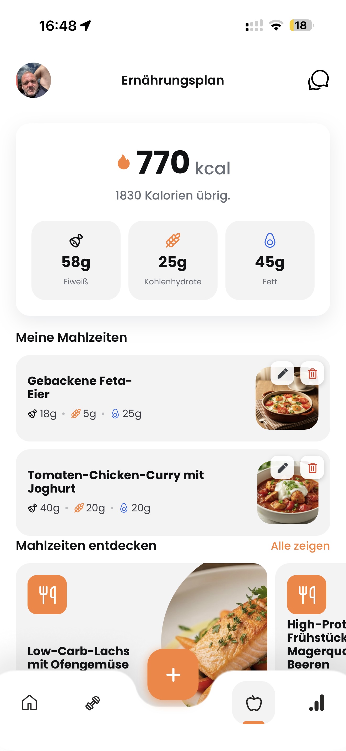 Ernährung in Sekunden