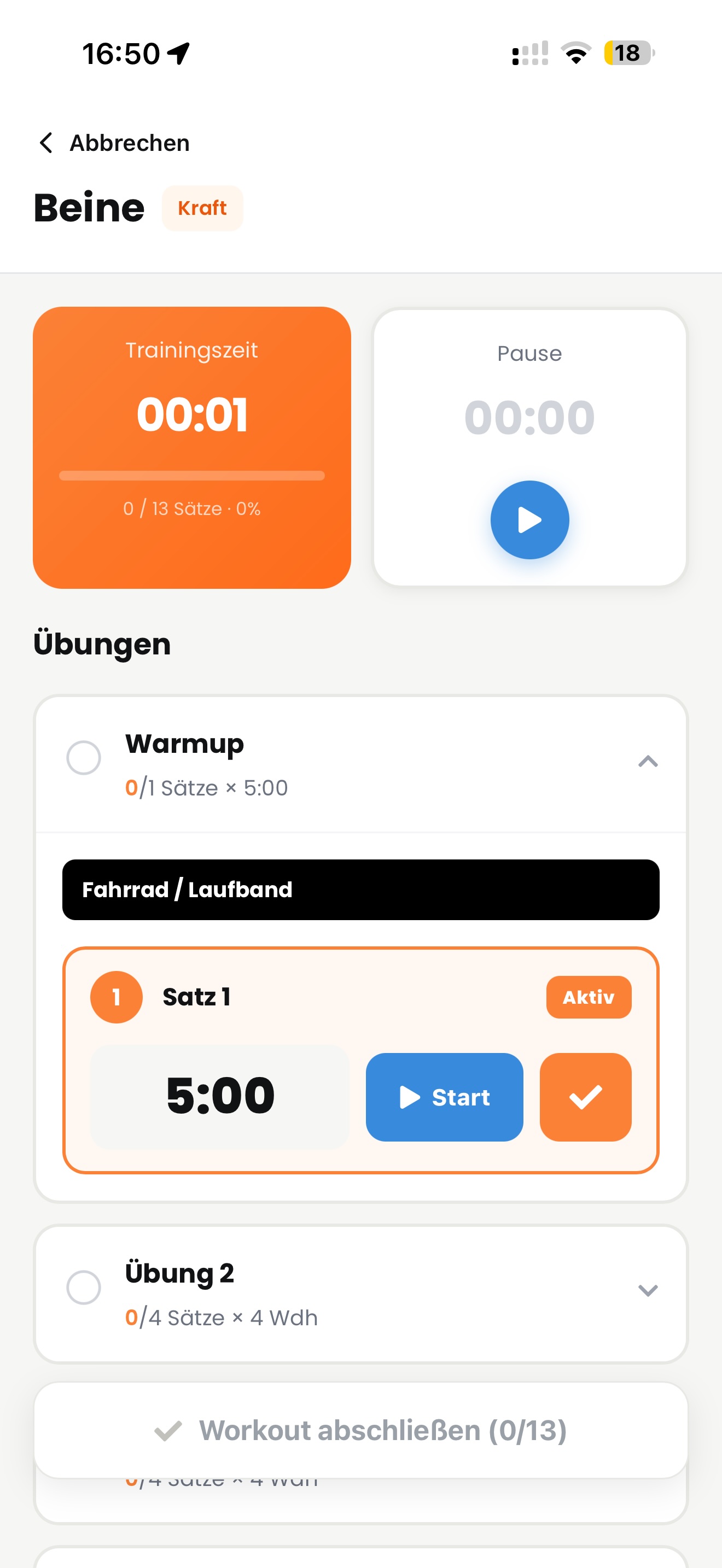 Geführte Live-Workouts